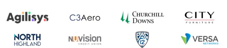 Agilisys, Autoneum North America, Backstage Networks, Blackstar Group, C3Aero, North Highland Company, Nuvision Credit Union and Versa Networks company logos.